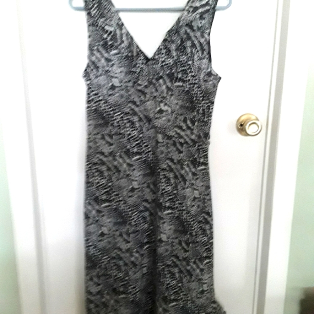 Black & White V-Neck Dress